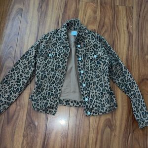 Cheetah print Kenzie jean jacket